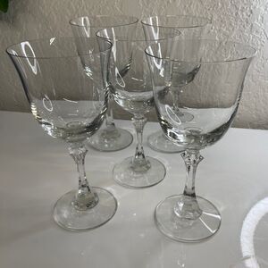 VTG Royal Bavarian Crystal Wine Glasses, Scratched Chipped Stained, Set of 5